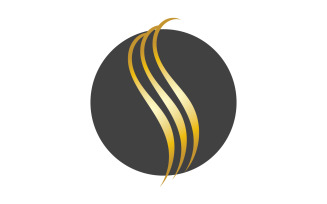 Hair wave style black and Gold logo vector version 6