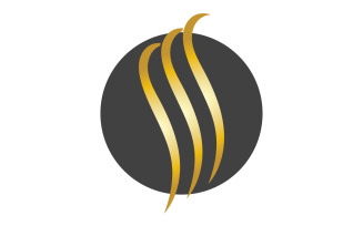 Hair wave style black and Gold logo vector version 7