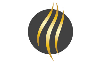 Hair wave style black and Gold logo vector version 9