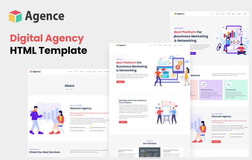 Agence - Digital Agency BootStrap 5 Html Template