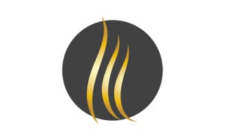 Hair wave style black and Gold logo vector version 31