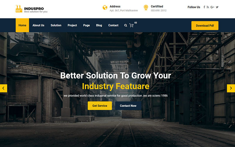 Induspro || Industrial, Engineering, Factorial HTML5 Template Website Template