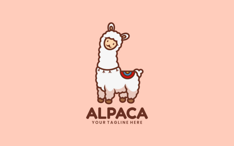 Alpaca Mascot Cartoon Logo Logo Template
