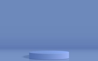 Circular podium with melt dark blue background
