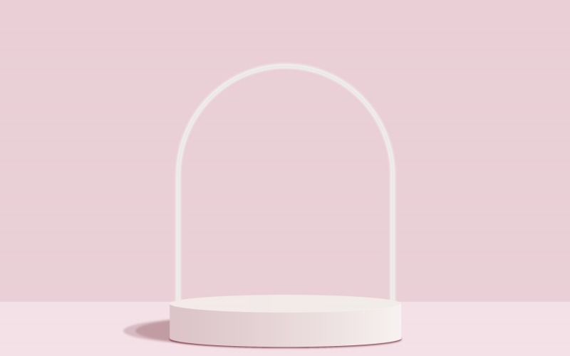 Circular podium with Pink color background Background