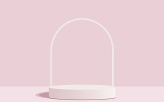 Circular podium with Pink color background