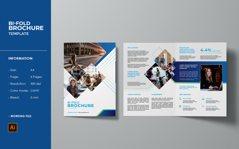 Creative Business Bifold Brochure Template Corporate Identity