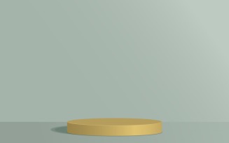 golden color Circular podium stage for product presentation