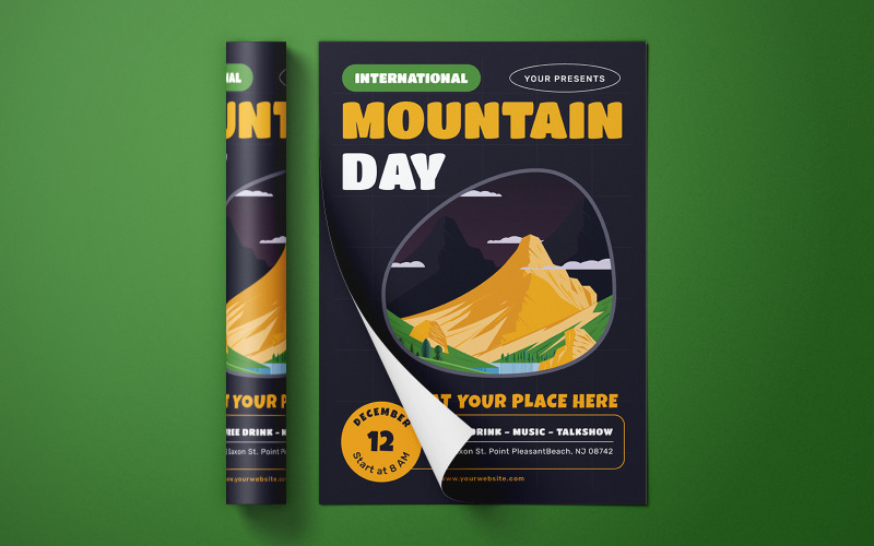 International Mountain Day Flyer Template Corporate Identity