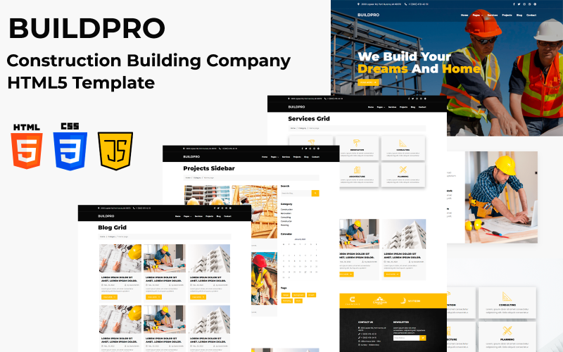 BUILDPRO - Construction Building Company HTML5 Template Website Template