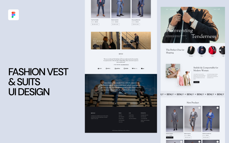 Fashion Vest & Suits UI Design UI Element