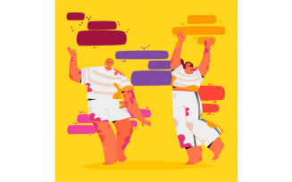 Holi Festival Illustration (flat design)