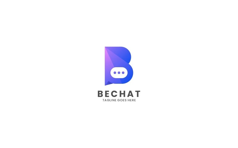 Letter B Chat Gradient Logo Logo Template