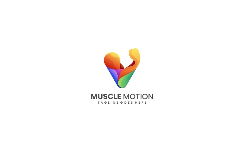 Muscle Motion Gradient Logo Logo Template