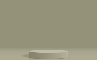 plain color circular podium stage and plain color background 3d rendering