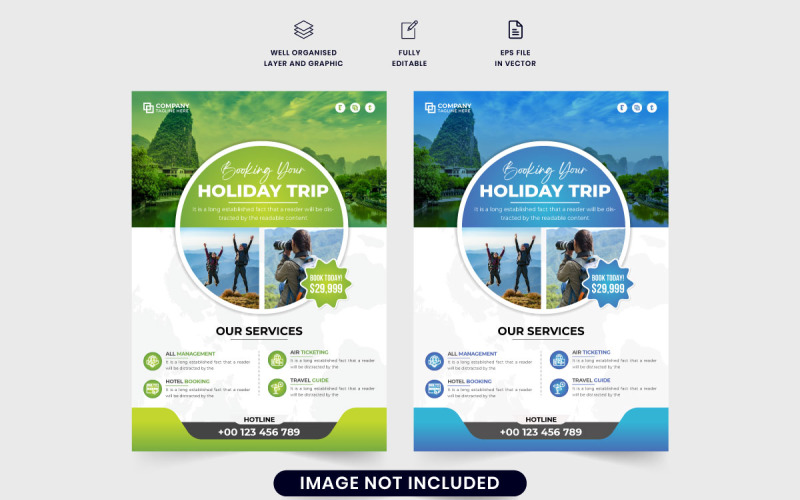 Vacation planner flyer template vector Corporate Identity