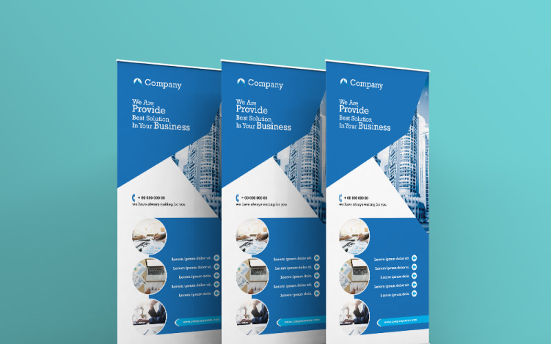 Minimal Business Roll-up Banner Template. Illustrator Template Corporate Identity