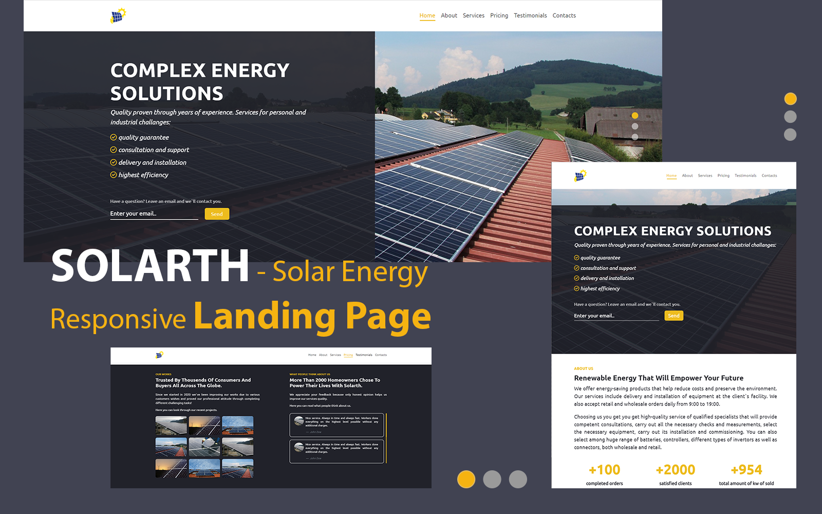 Solarth - Solar Energy Responsive Landing Page Template