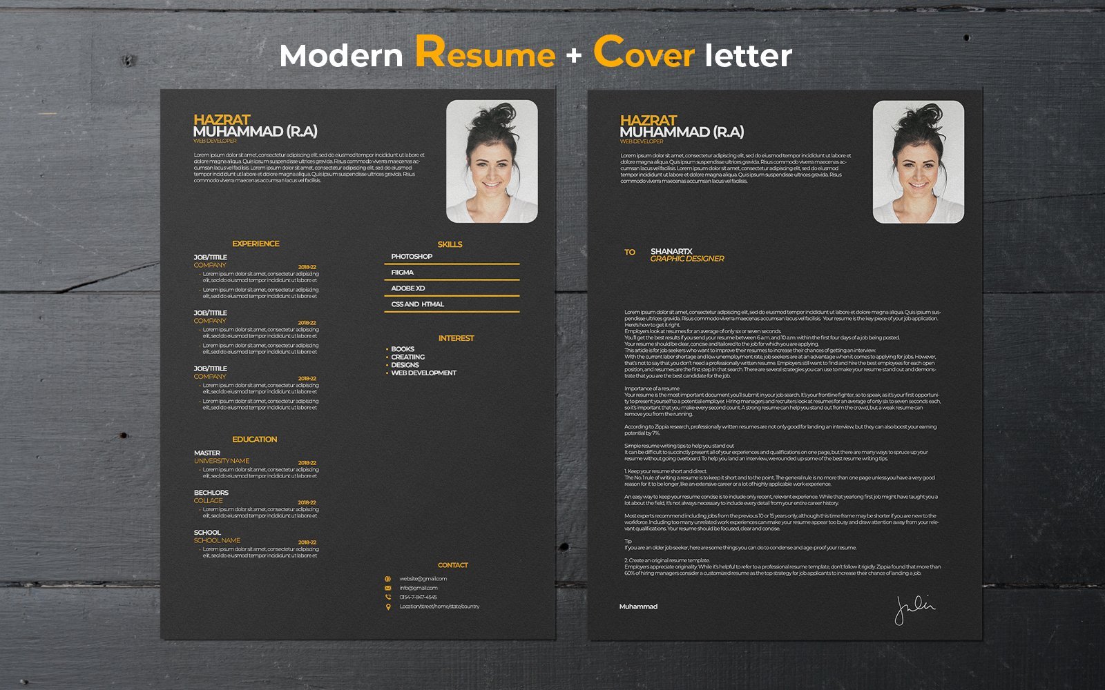 Kit Graphique #319185 Resume Cover Divers Modles Web - Logo template Preview