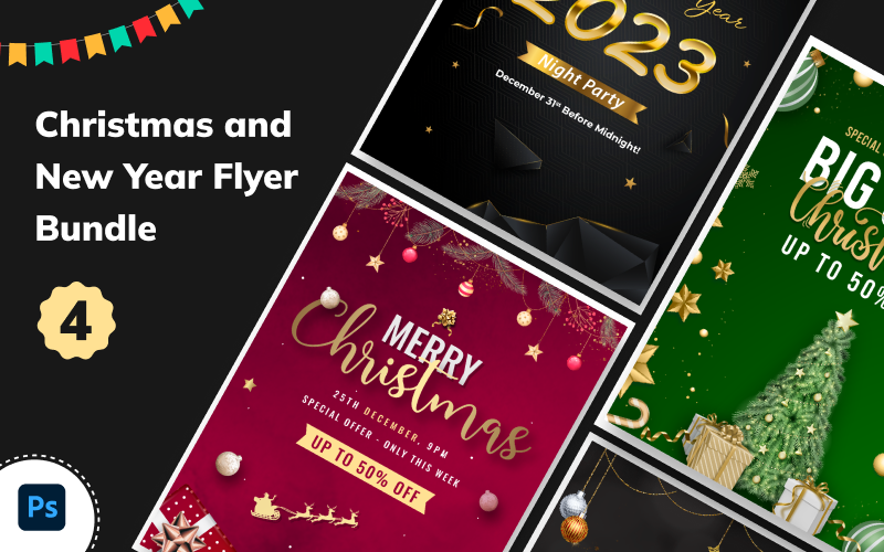 Christmas and New Year Flyer Bundle Corporate Identity