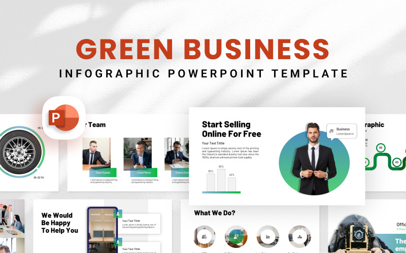 Green Business Infographic Presentation Template PowerPoint Template