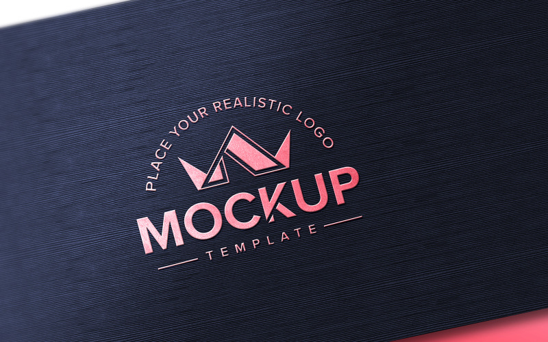 Logo 3d mockup on black texture Product Mockup