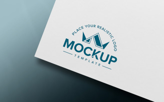 Logo on a white paper mockup texture