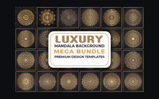Luxury Mandala Background For Invitation Card Mega Bundle