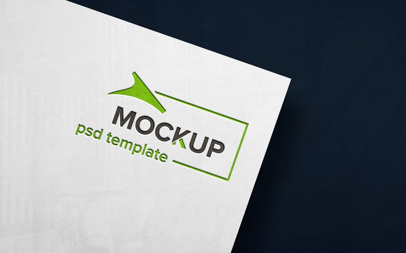 Realistic letterpress logo mockup Product Mockup