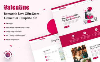 Valentine - Romantic Love Gifts Store Elementor Template Kit