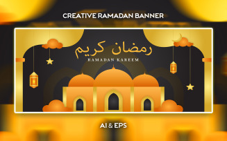 Creative Ramadan Vector Banner Template Design