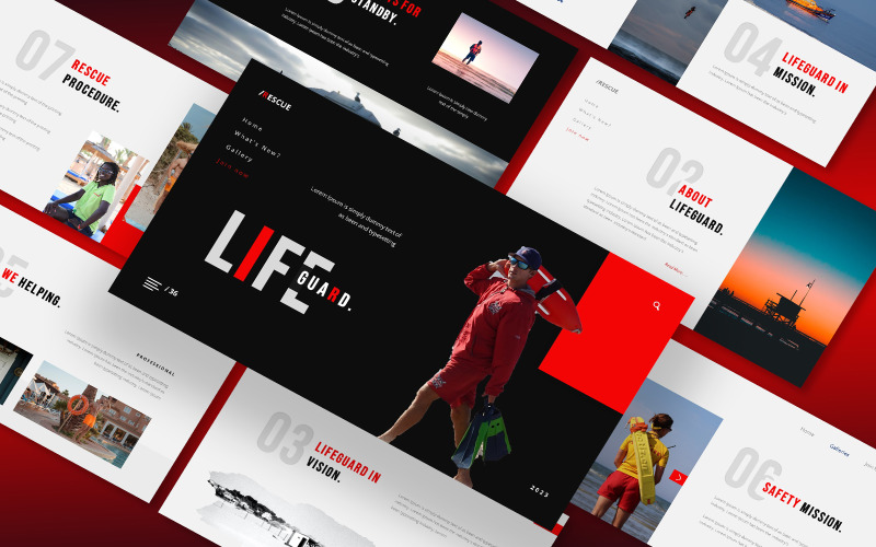 Life Guard Powerpoint Template PowerPoint Template