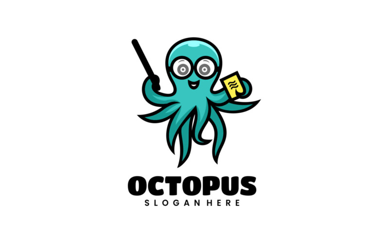 Octopus Mascot Cartoon Logo Design Logo Template