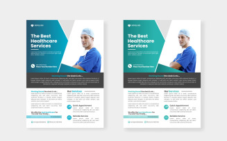 Vector Healthcare square flyer or banner with doctor theme design