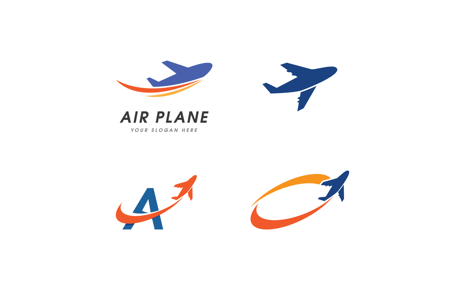 Conjunto de modelo de vetor de logotipo de ilustração de avião de ar