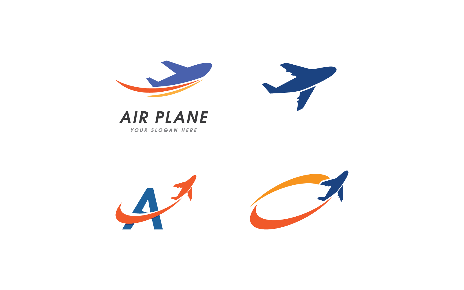 Ensemble de modèle vectoriel de logo d&amp;#39;illustration d&amp;#39;avion d&amp;#39;air