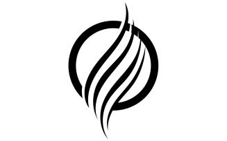 Hair line wave design logo and symbol vector v22