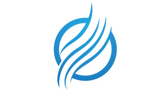 Hair line wave design logo and symbol vector v23