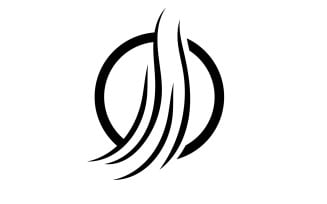 Hair line wave design logo and symbol vector v26