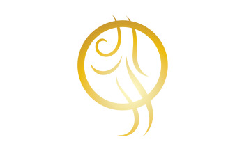 Hair line wave design logo and symbol vector v29