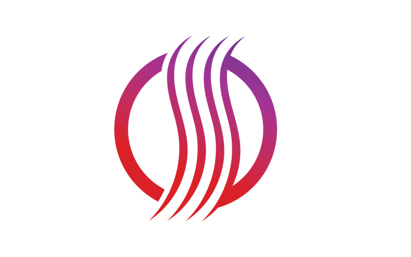 Hair line wave design logo and symbol vector v34 Logo Template