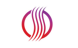 Hair line wave design logo and symbol vector v34