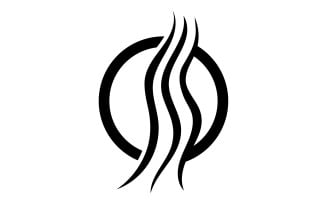 Hair line wave design logo and symbol vector v37