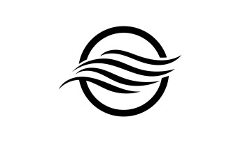 Hair line wave design logo and symbol vector v38