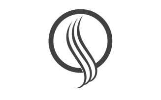 Hair line wave design logo and symbol vector v6