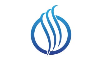 Hair line wave design logo and symbol vector v7