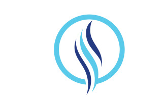 Hair line wave design logo and symbol vector v8