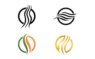 Hair line wave design logo and symbol vector v52