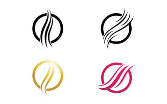 Hair line wave design logo and symbol vector v53