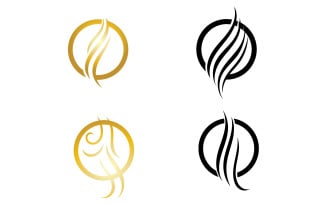 Hair line wave design logo and symbol vector v54